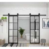 Barn Door Sliding Frosted Glass Interior Doors for living room and Bath room