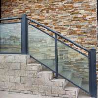 Modern glass stair railings/handrails  price outdoor glass stair railing