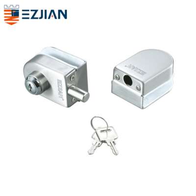 Double open single lock for glass door