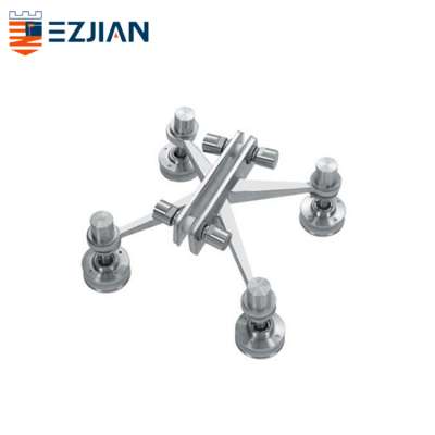 Factory price 4 arm ways stainless steel wall fitting glass spider